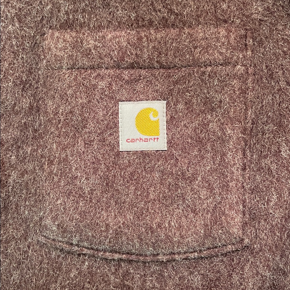 Carhartt Loose Fit Fleece Shirt Jacket Women's Small BlackBerry Heather NWT - Picture 9 of 16